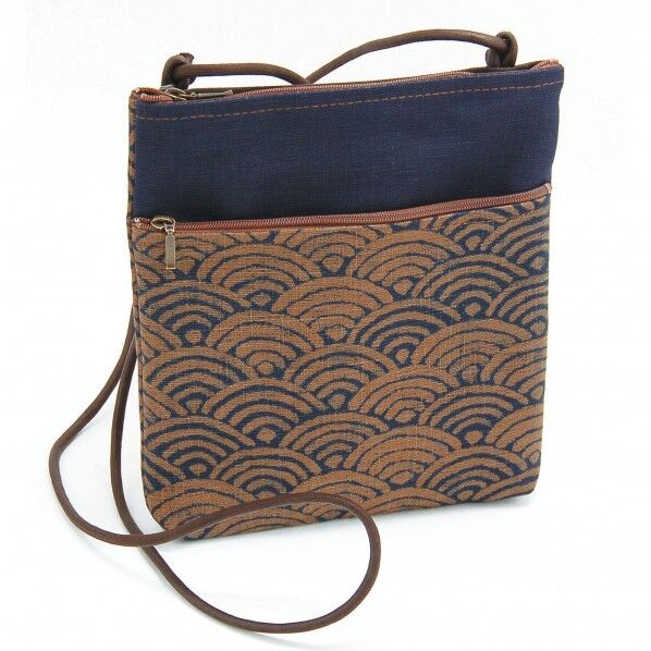 ヤマコー #84710 藍渋2Pポシェット青海波IZ-111