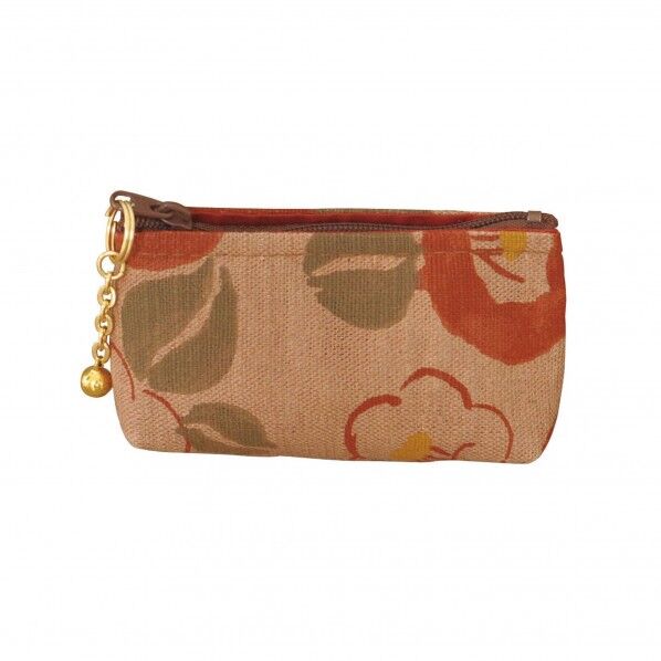 ヤマコー ＃88193 柿渋染鈴付き小銭入れ 椿