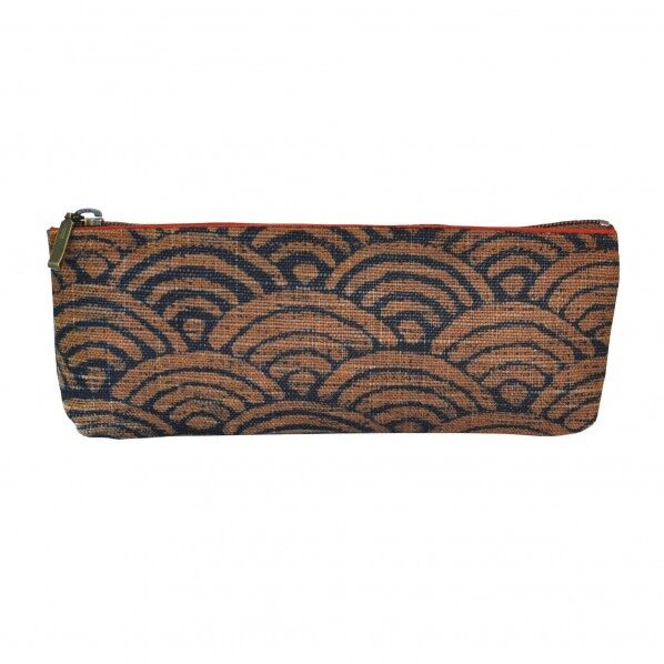 ヤマコー #88809 藍渋染 ペンケース 青海波