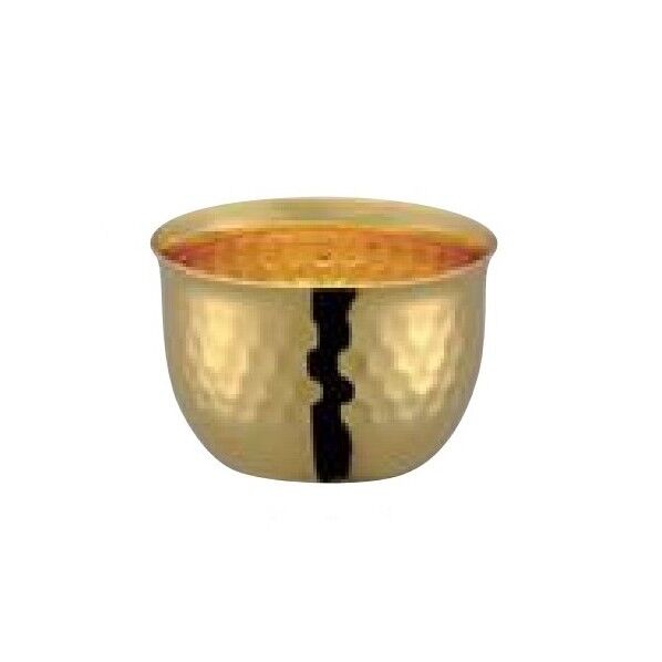 田辺金具 華 ぐいのみ 60ml 槌目 金メッキ 1個