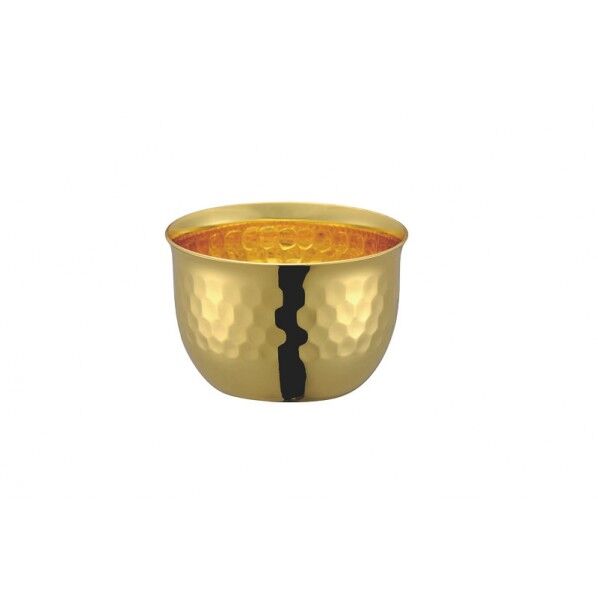 田辺金具 華 ぐいのみ 90ml 槌目 金メッキ 1個