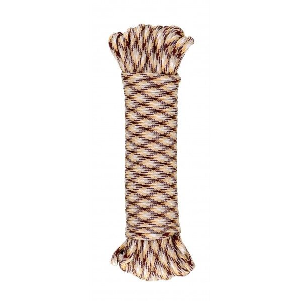 KANUCHI OUTDOOR パラメイトロープ Φ4mm×15m ブラウンホワイト 1個
