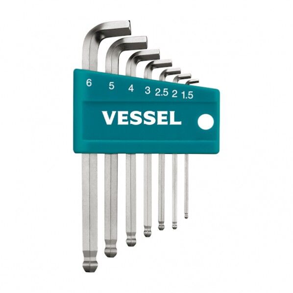 本締めボールポイントレンチ短軸仕様(ショートタイプ)7本組