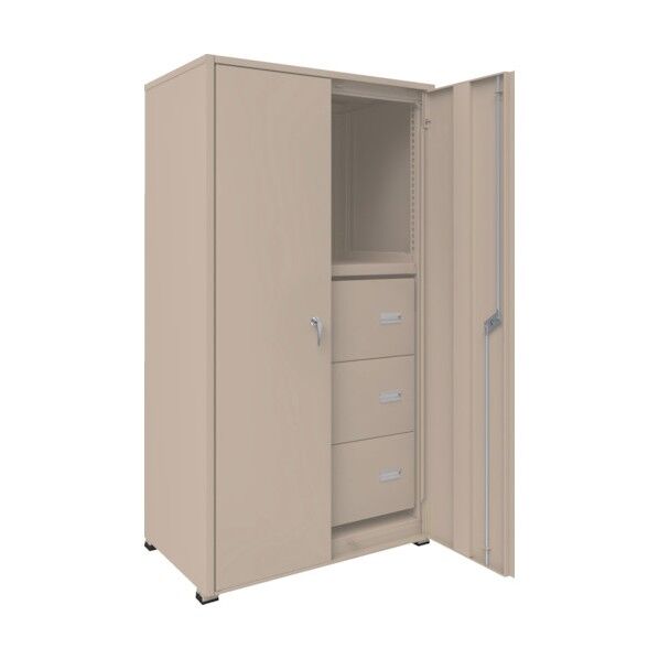 M3型中量ボルトレス棚 パネル・扉・引出し付 単体型