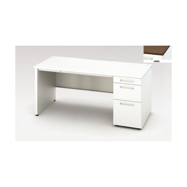 片袖デスク (パネル脚タイプ) XEHH167BP-WWN 1点