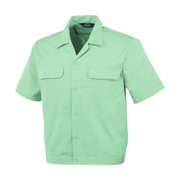 開襟半袖ブルゾンA-6650 9 グリーン 4L A-6650-9-4L 1点