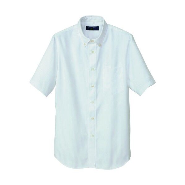 半袖ボタンダウンシャツ(ヘリンボーン)(男女兼用) 001ホワイト(在庫限り) 5L 50404 1