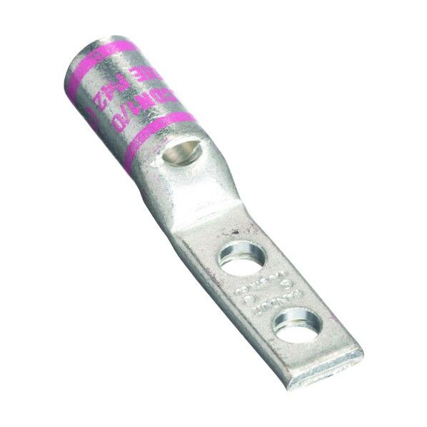 銅製圧縮端子 2穴 幅細取付板 電線サイズ AWG 1/0 取付穴サイズ 取付穴間隔 69mm,160mm LCDN1/0-14A-X 10個