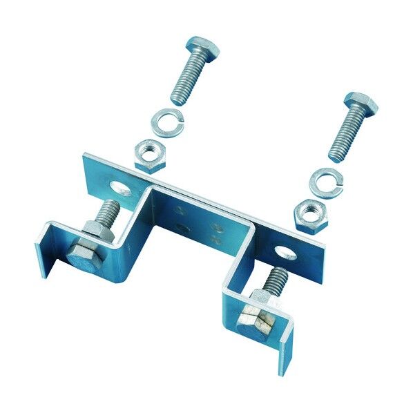 緑十字 平リブ用取付金具 角型ポール/両面表示用 適合ポール径:50×50mm アルミ製