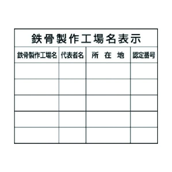 法定表示ステッカー 鉄骨製作工場名(複数工場) 220-F 1点