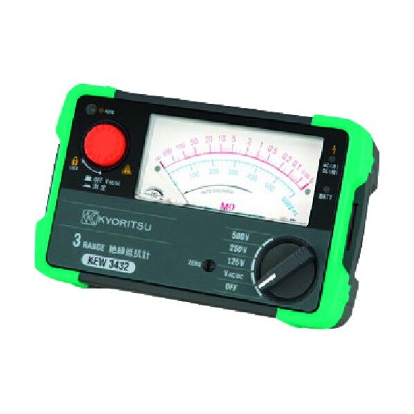 アナログ式3レンジ絶縁抵抗計 3432-JP 1点