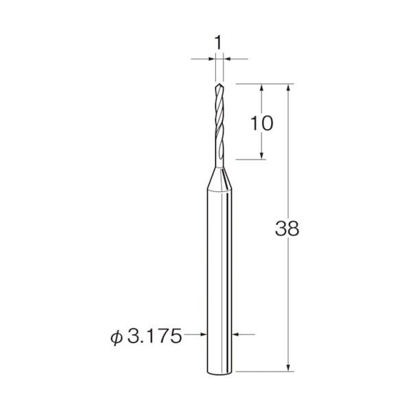 ツイストドリル(超硬合金)刃径(mm):1.0シャンク径(mm):3.175 T3010 1本