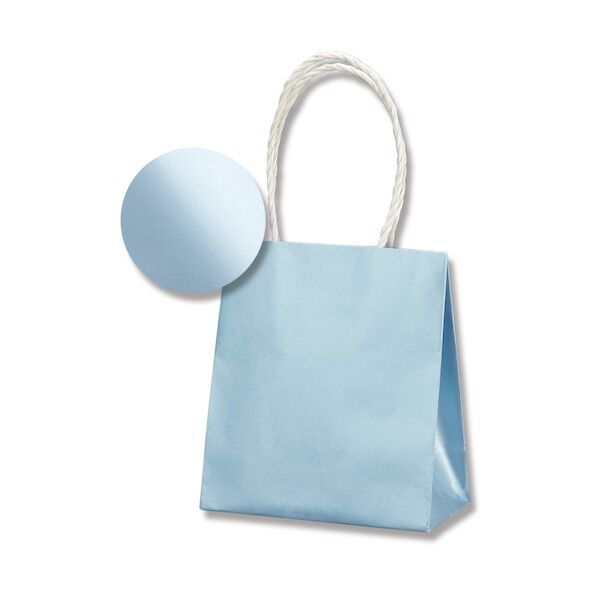 手提げ紙袋 スムースバッグ 15-08 パールカラー ライトブルー 003138556 10枚