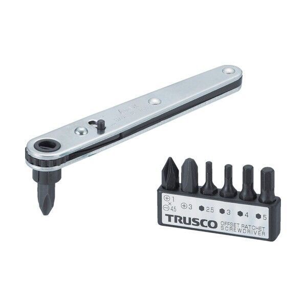 オフセットラチェットドライバー7本組 160 x 82 x 20 mm TRD-417 1点