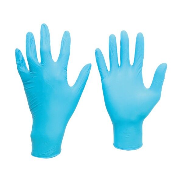 ニトリル使い捨て手袋薄手粉なし青L(100枚入) VERTE772L 7186 100枚