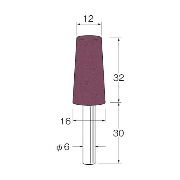軸付グリーンカーボランダムゴム砥石外径(mm):12粒度(#):46 R3621 5本