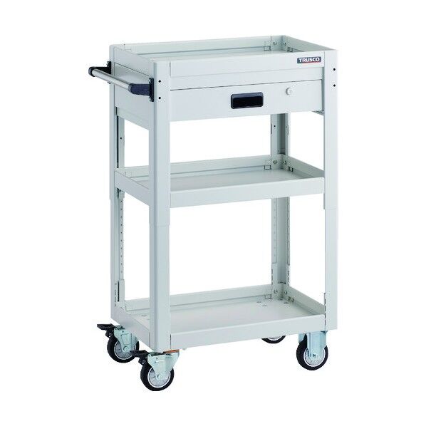 ツールワゴン ドルフィン 高さ調節式 600X400 1段引出 W色 ウレタン車輪 DLWS-A963VU-W 1点