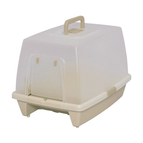 砂落としマット付脱臭ネコトイレミルキーブラウン 520 x 410 x 420 mm SN-520-BR 1