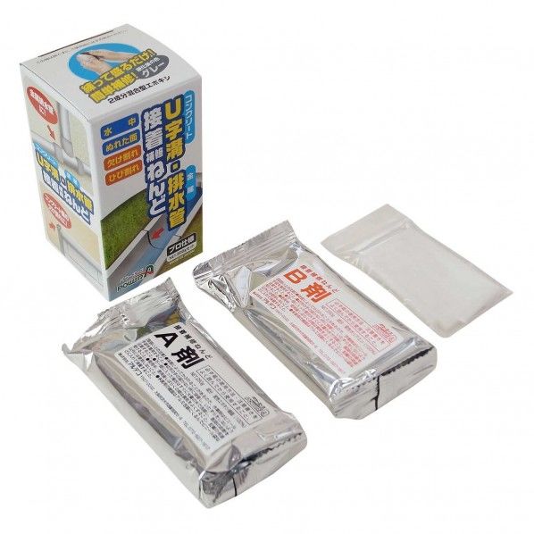 U字溝・排水管接着補修ねんど