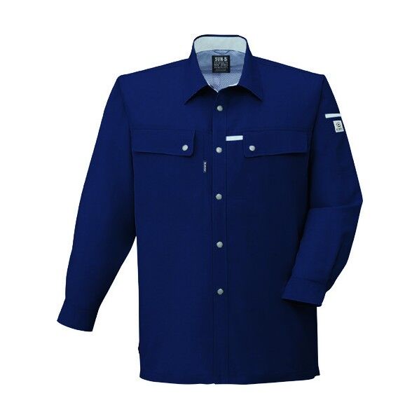 夏 長袖シャツ ディープネイビー色 Lサイズ WA10459-23-L 1点