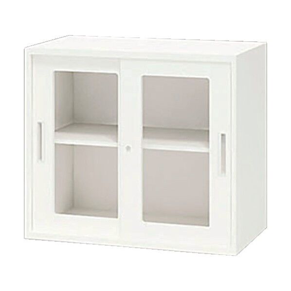 ガラス引違い書庫(枠付) CW-0807HG-WW 1点