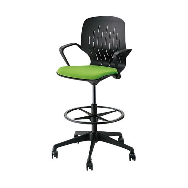 カウンターチェアー (5本脚タイプ・キャスター付) E353HF-1-GR 1点