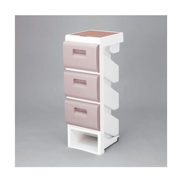 たて型ジョイント分別3段天板付ライトブラウン