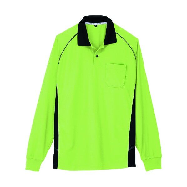 長袖ポロシャツ A-3378 8ライム S A-3378-8-S 1点