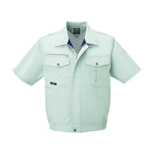 夏 半袖ブルゾン シルバー色 4Lサイズ WA10660-6-4L 1点