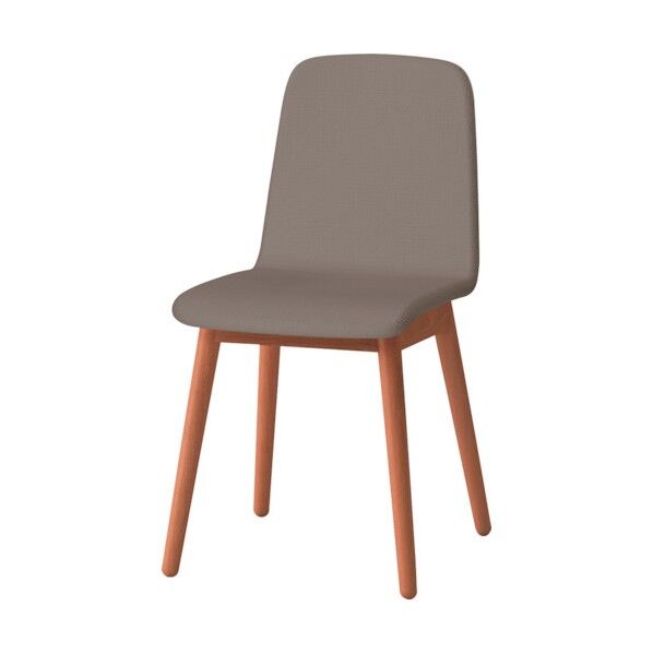 ノットワーク背座一体木脚チェア張りぐるみ 木脚ラスティックビーチM・布地アンバー KLL-134C1-MK2 1点