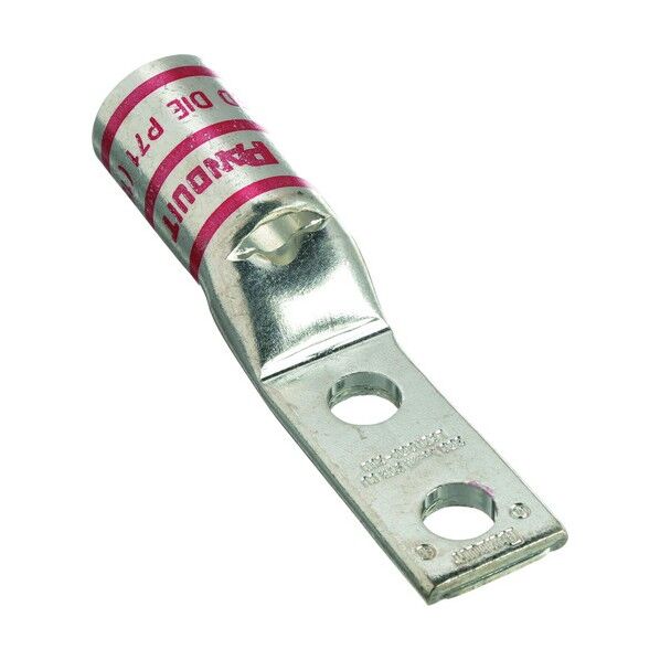 パンドウイット 銅製圧縮端子 2穴 幅細取付板 電線サイズ 350 kcmil 取付穴サイズ 取付穴間隔 104mm,254mm LCDN350-38D-X 10個...