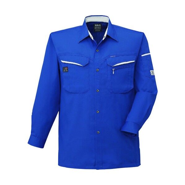 夏 長袖シャツ ブルー色 Sサイズ WA10479-4-S 1点