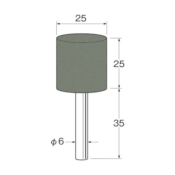 リューター 軸付セラミックゴム砥石(非金属研磨用) 157 x 110 x 26 mm R2284 5本