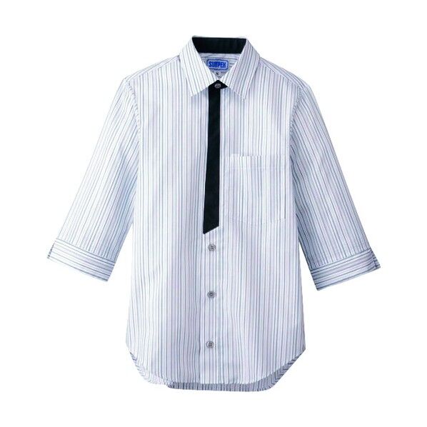 サンペックス 男女兼用七分袖シャツ LLBT-3122 グレー【SSY3905】 サンペックスイスト SSY3905 男女兼用七分袖シャツ LL BT-3122 グレー