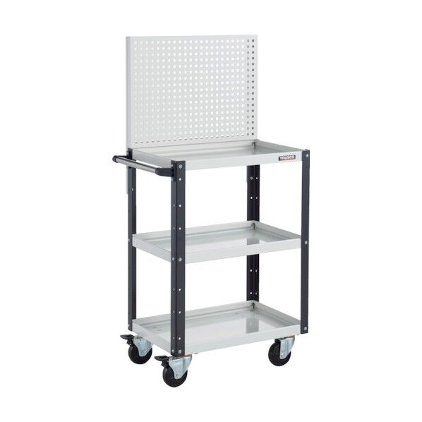 イーグルワゴン 上部パンチングパネル付 600X400X1330 ホワイト/ブラック EGW-P963-WBK 1点