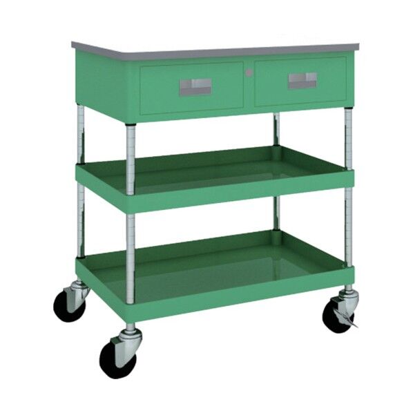 フレックスワゴン 天板付引出付 750X500 YG色