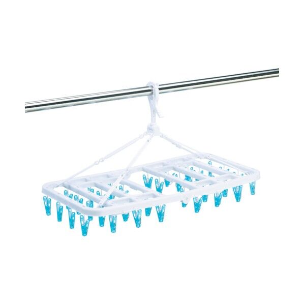 屋内外用樹脂ピンチハンガー 青 ピンチ36個付 340 x 350 x 50 mm 1個