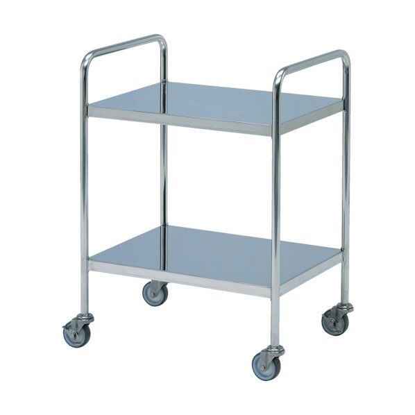 ステンレス両ハンドル式ミニテーブルワゴンＳＵＳキャスター付 AW-N6045D 1