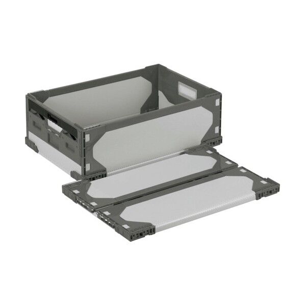 リットハイブリッド折りたたみコンテナ 611549 LT-RS-SS47グレー/グレー630×420×216 LTRSSS47GYGY630X420X216 1点