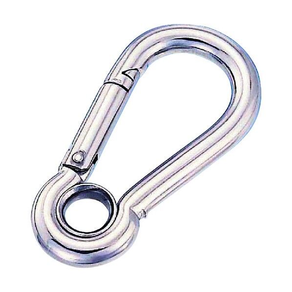 ステンレス スナップフックA型 リング付 線径3mm 長さ38mm B-2563 1点