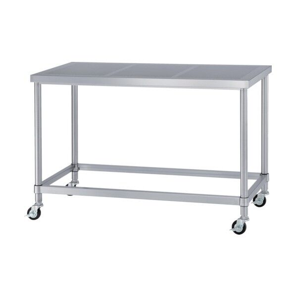 ステンレス作業台パンチング天板四方枠キャスター付 PAZNC-9075 1