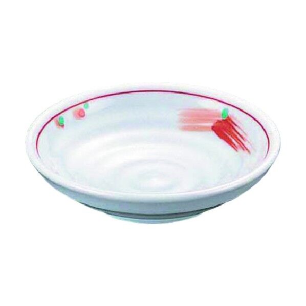 エムズジャパン 朱刷毛緑点3.3深皿 T02-14 RTLI201 1個