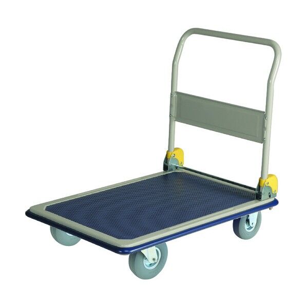 大型スチール台車 ハンドル折りたたみ式 ノーパンククッションタイヤ付 NHT-301SL 1点