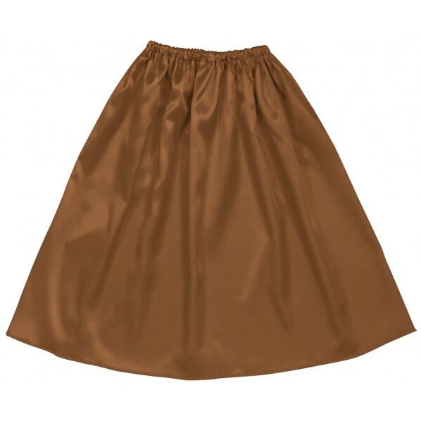 ソフトサテンマント.スカート ストレート 茶