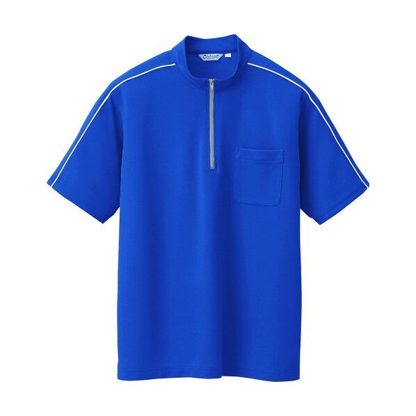 半袖クイックドライジップシャツ(男女兼用) 003ブルー LL CL3000 1