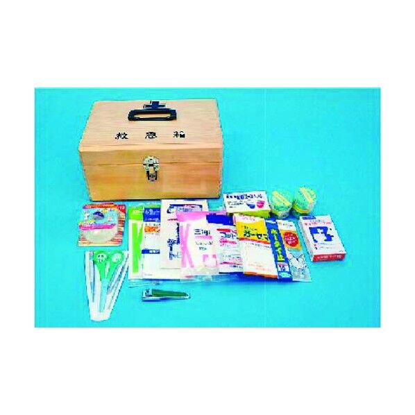 つくし工房 救急箱(はさみ、包帯、綿棒他のセット:医薬品無し 8201-A 1点...