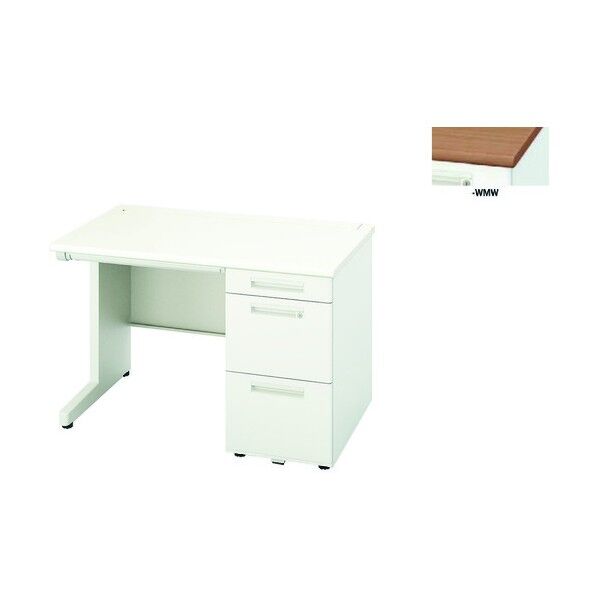 片袖デスク (ロングストローク引出し) XEHH117H-WMW 1点