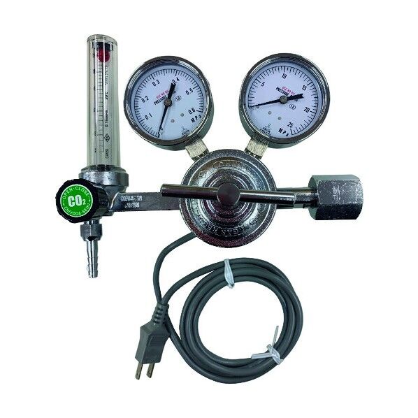 電熱ヒーター付圧力調整器(電気溶接シールドガス用)