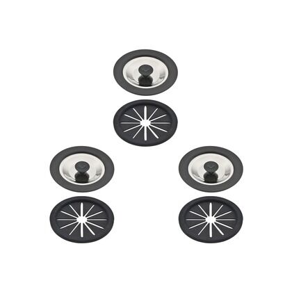 シンク用 排水口のフタと止水フタ 3個セット (菊割れゴム 水を溜める 防臭)