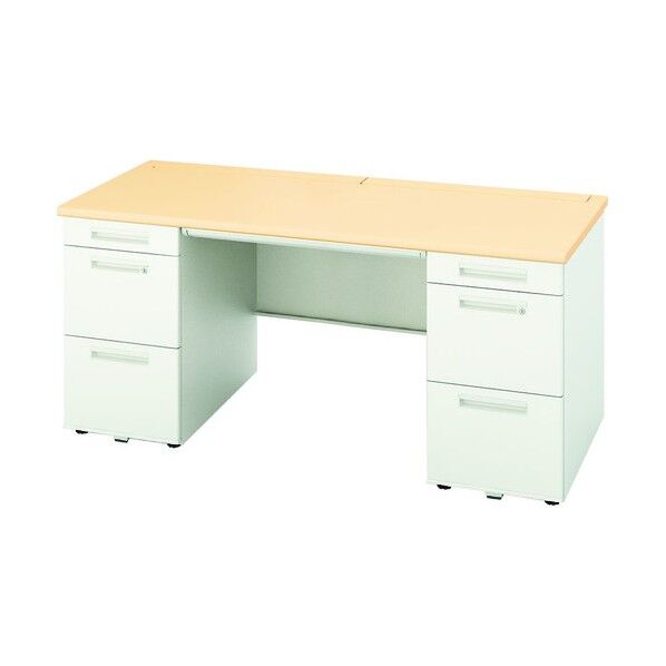 両袖デスク ロングレール仕様 XEHH167HH-WS 1点